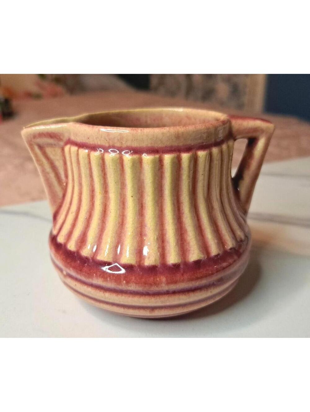 Vintage 1930s Brush-McCoy Kolorkraft Red Glaze Pottery Creamer
